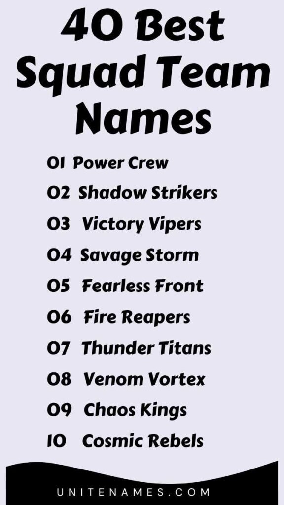 Best Squad Team Names