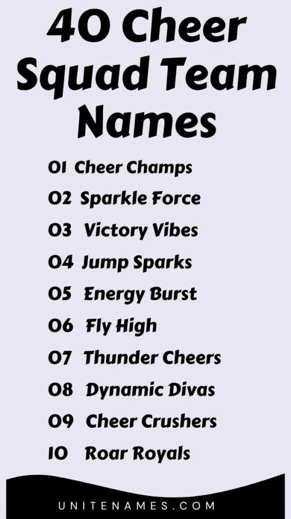 Cheer Squad Team Names