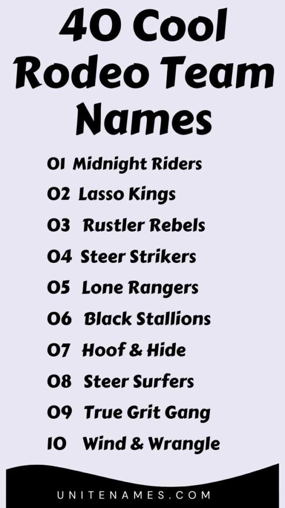 Cool Rodeo Team Names