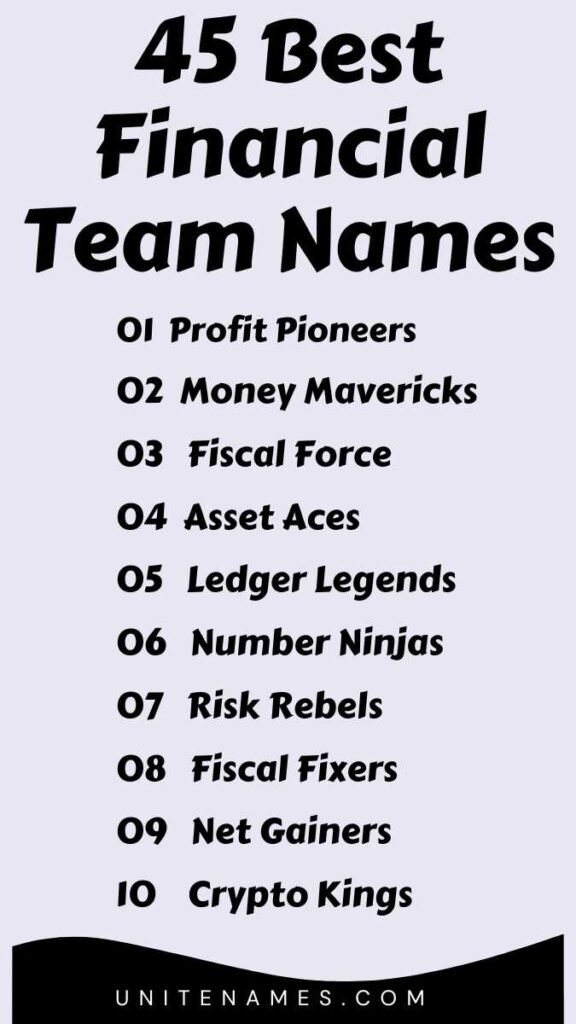 Best Financial Team Names