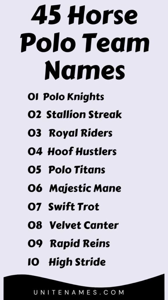 Horse Polo Team Names