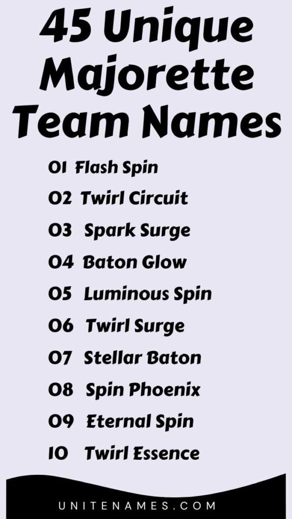 Unique Majorette Team Names