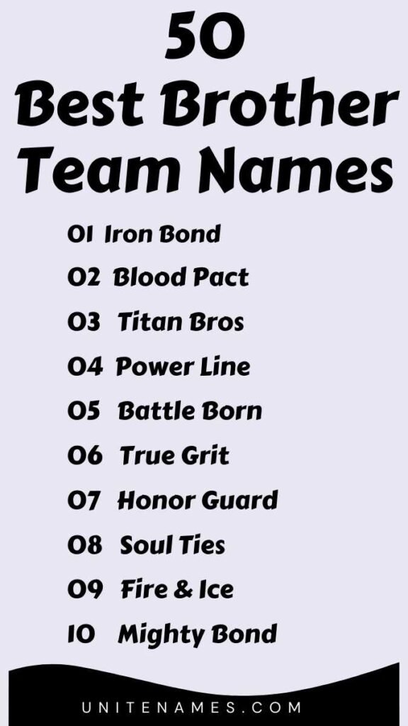 Best Brother Team Names