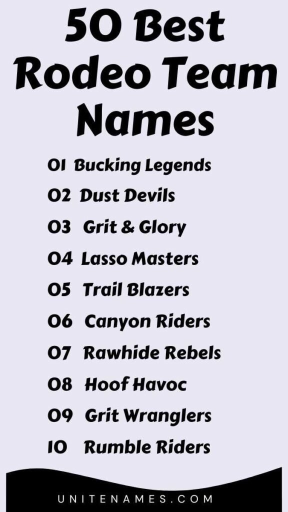 Best Rodeo Team Names