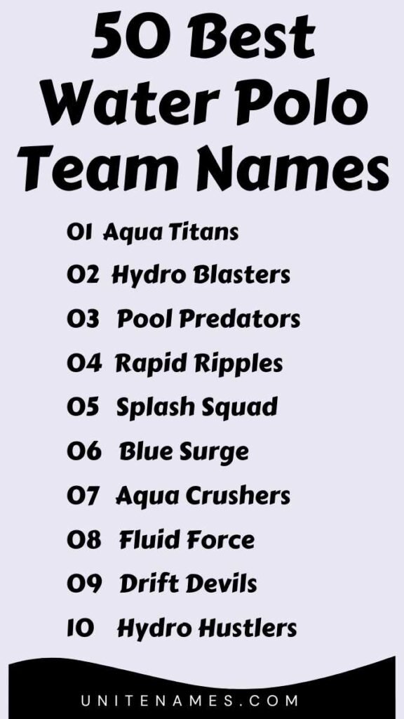 Best Water Polo Team Names