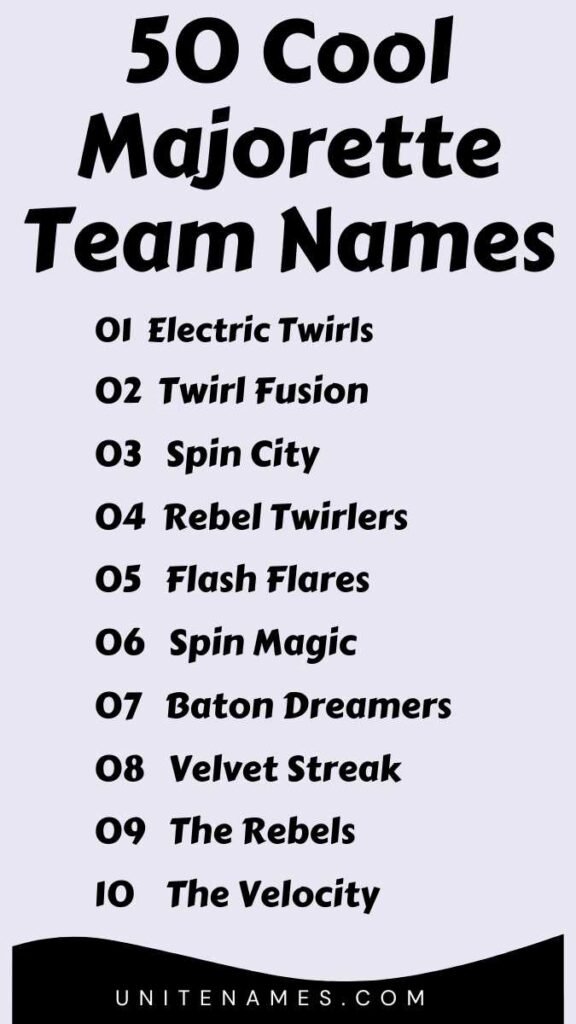 Cool Majorette Team Names