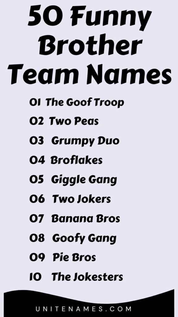 Funny Brother Team Names