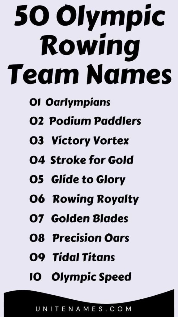 Olympic Rowing Team Names