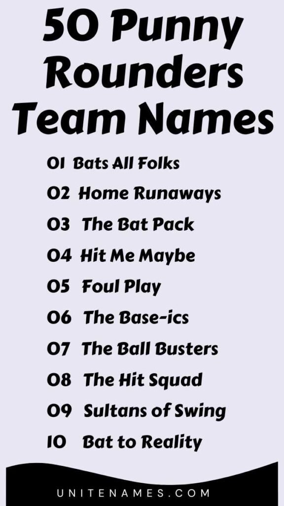 Punny Rounders Team Names