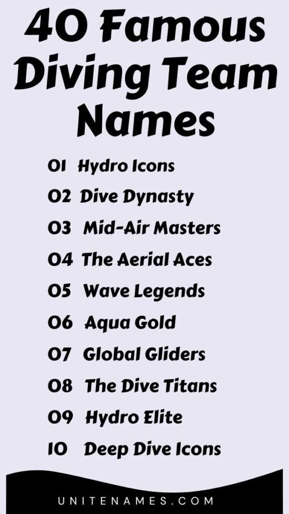 Famous Diving Team Names