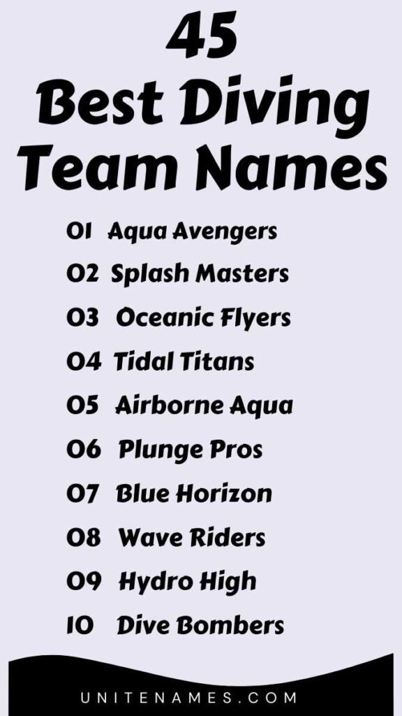 Best Diving Team Names