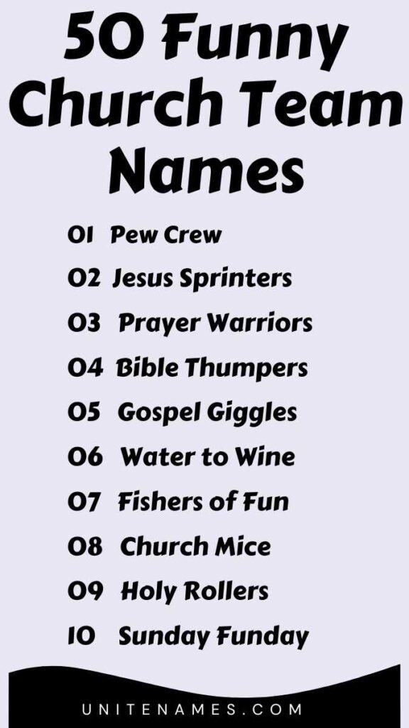 Funny Church Team Names