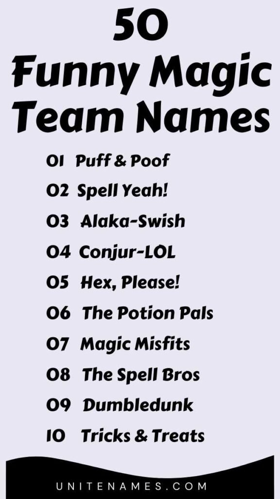 Funny Magic Team Names