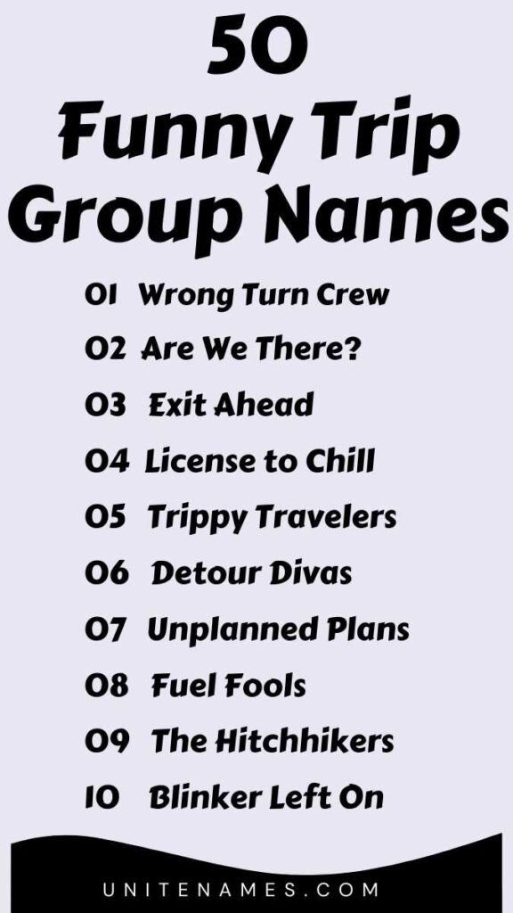 Funny Trip Group Names