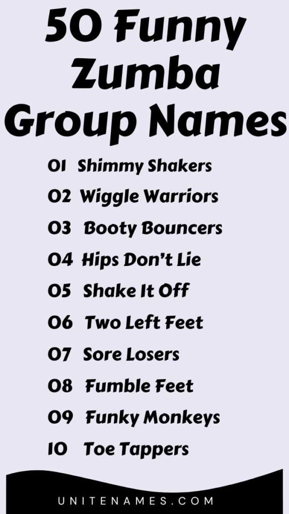 Funny Zumba Group Names