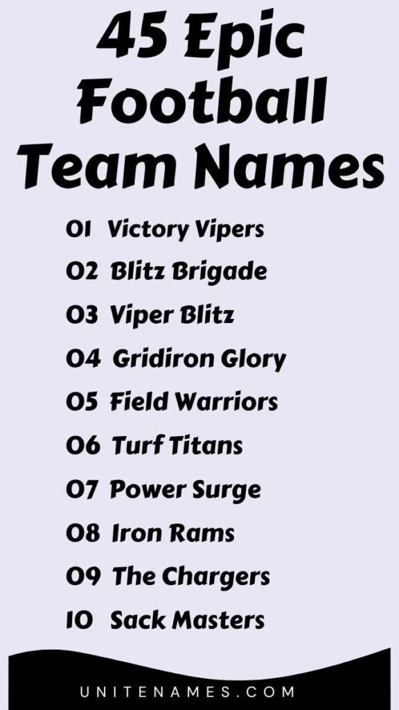Epic Football Team Names