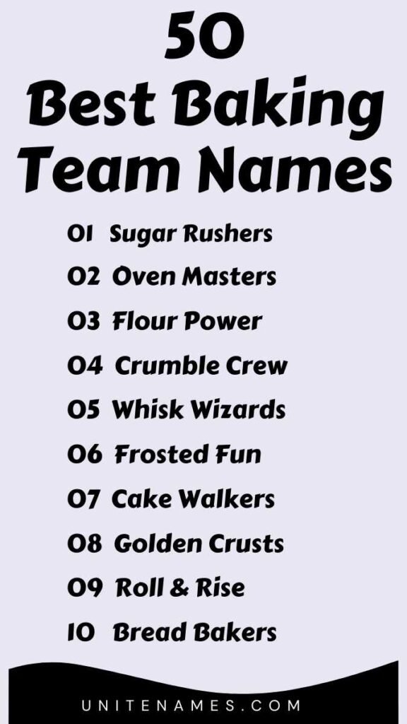 Best Baking Team Names