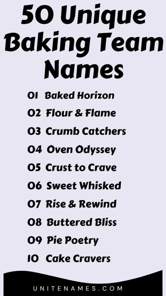 Unique Baking Team Names