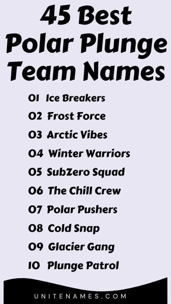 Best Polar Plunge Team Names