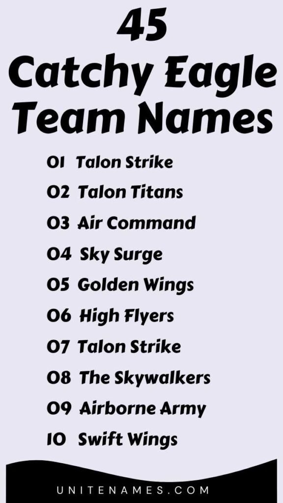 Catchy Eagle Team Names