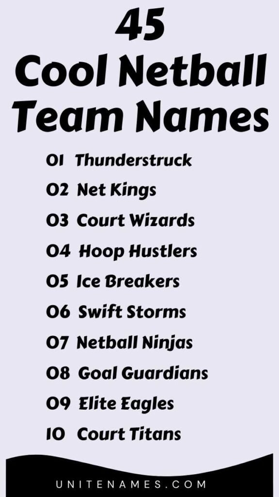 Cool Netball Team Names