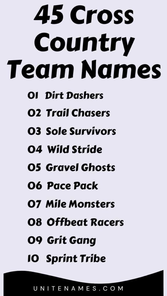 Cross Country Team Names
