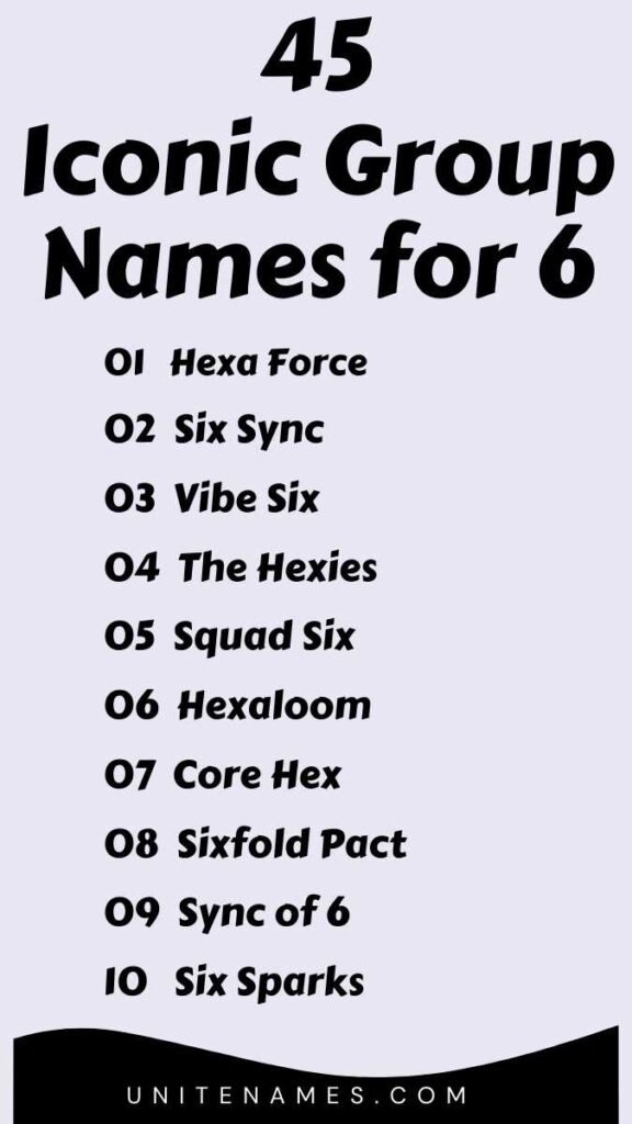 Iconic Group Names for 6
