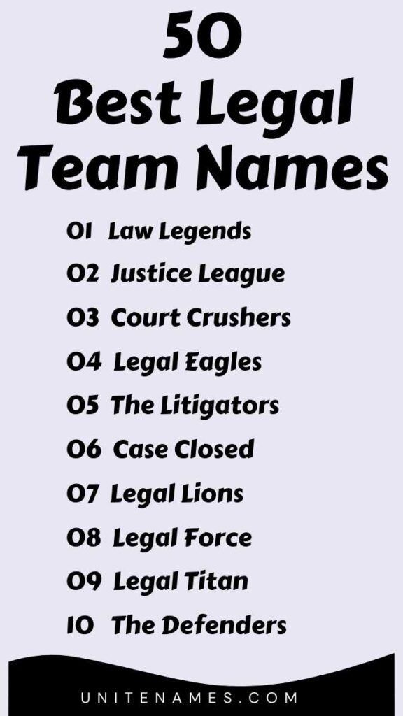 Best Legal Team Names