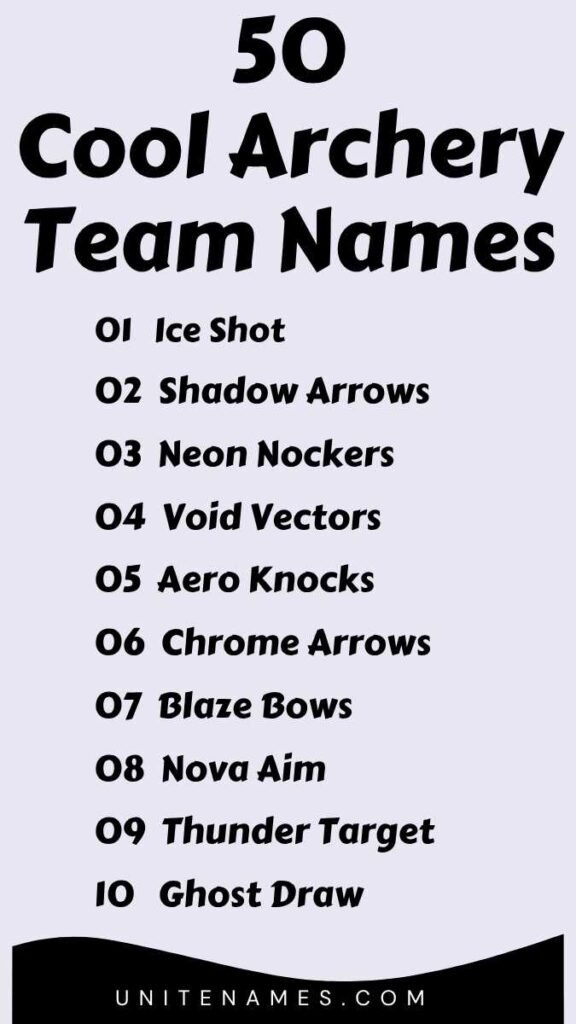 Cool Archery Team Names