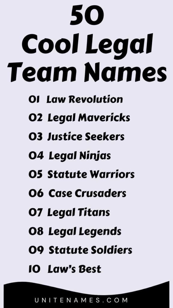 Cool Legal Team Names