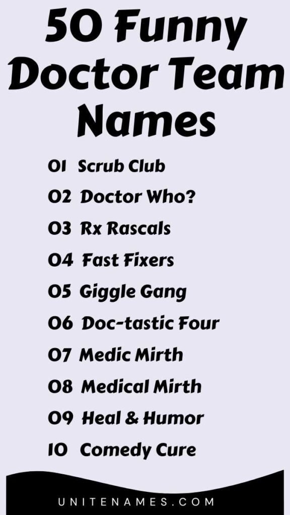 Funny Doctor Team Names